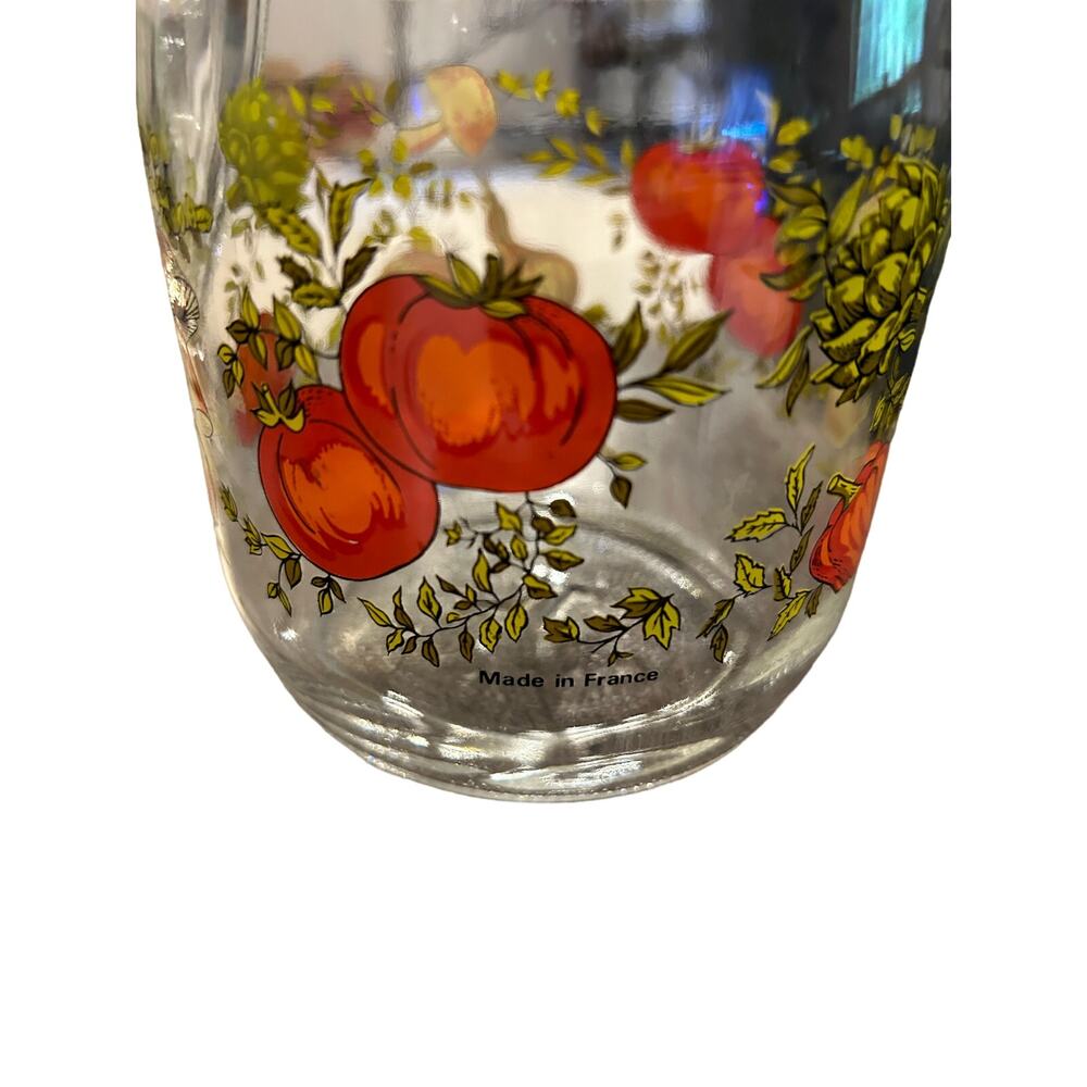 Vintage Arc France Glass Canister Set- Spice of Life Design, Set of 2, 1.5L & 1L - Picture 3 of 8